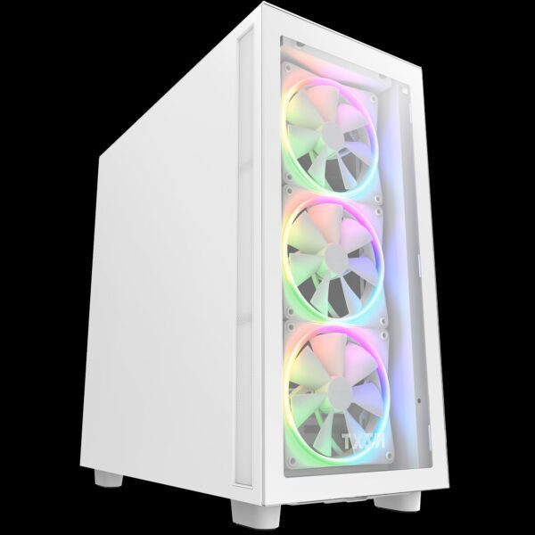 Das NZXT H7 Elite Gehäuse bietet eine beeindruckende Beleuchtung mit vielzähligen Effekten. Mit maximalen Airflow für höchste Performance und Kühlung. (Für Luft- und Wasserkühler geeignet)